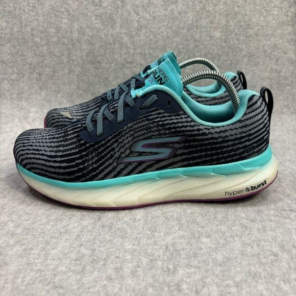 Skechers Go Run Forza 4 Womens Shoes Size 7 Blue Running Sneakers Comfort 128095 - Picture 1 of 9